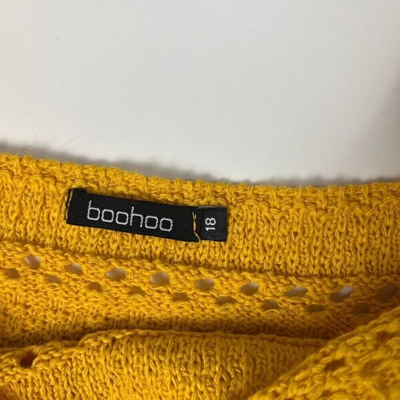 boohoo women knitted crop cami top yellow, white black size 14 - Picture 5 of 9